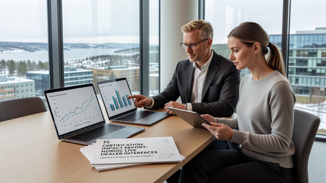Graf over sessionsvarigheder før og efter certificeringsopdateringer i nordiske markeder